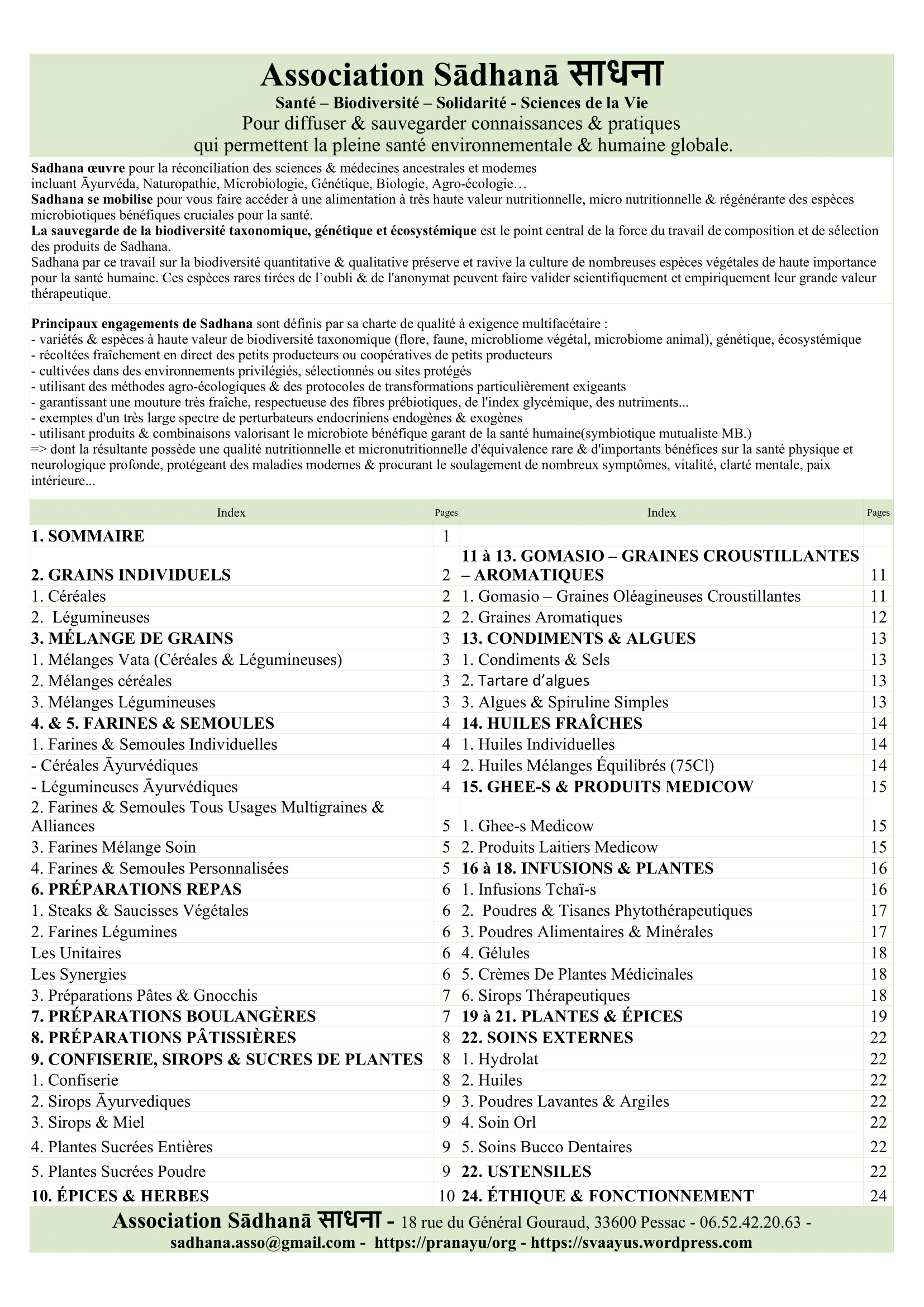 Sadhana Liste Produits Sante 01